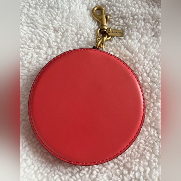 Authentic Coach Mickey & Minnie Mouse pink leather coin charm - Picture 2 of 5
